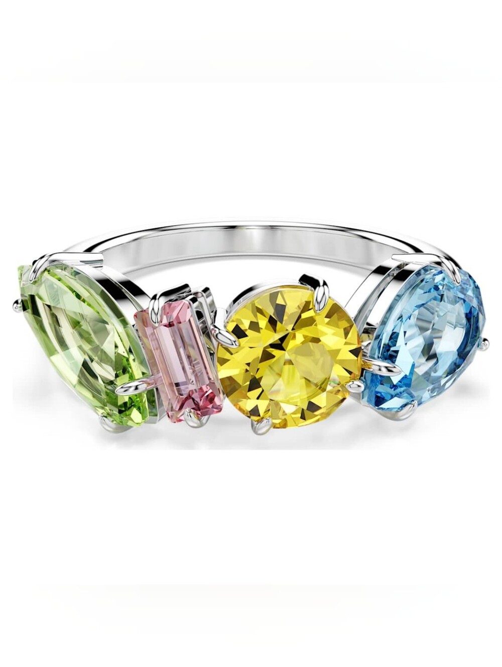 Swarovski Gema Ring – Multicolor Crystals, Rhodium Plated